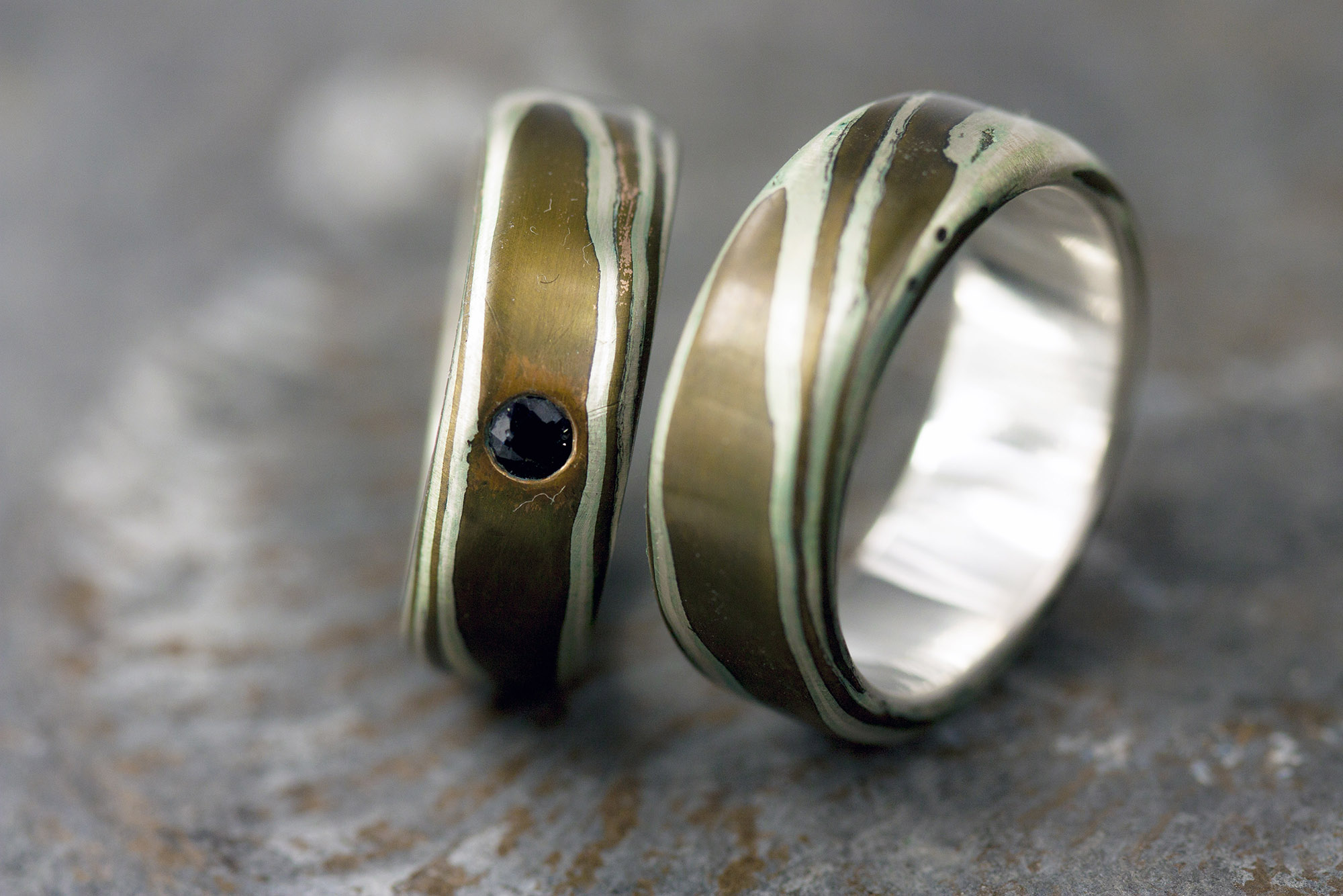 Mokume bronze silber 1web